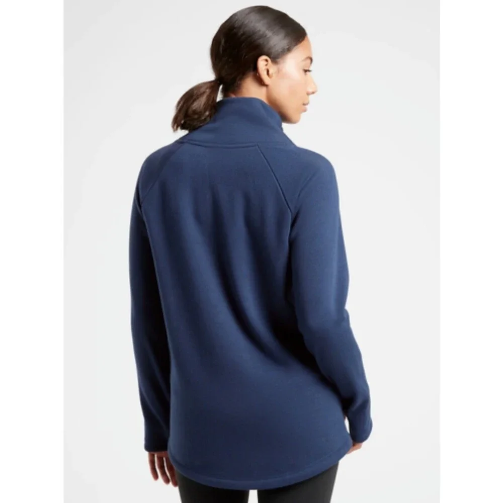 ATHLETA Cozy Karma Asymmetrical Blue Pullover Sweater Jacket Size S - Picture 2 of 12